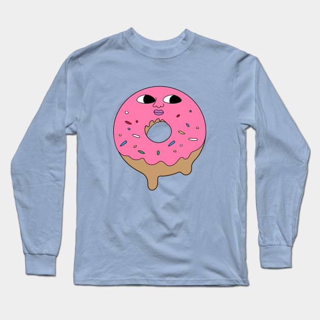 Curious Donut Man Long Sleeve T-Shirt by FungibleDesign